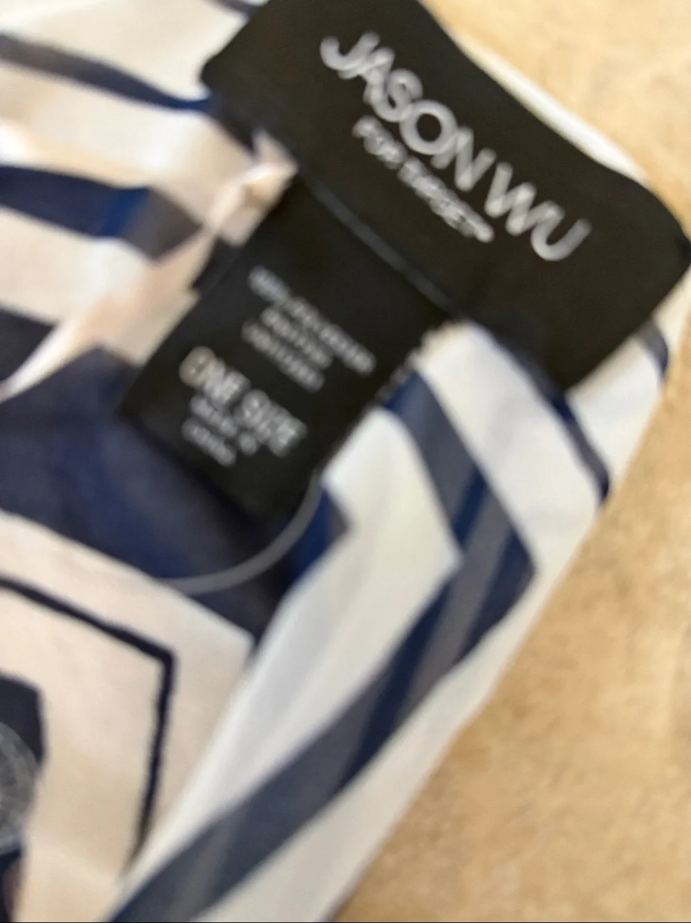 Jason Wu Navy and White Printed Scarf 41”x 43”